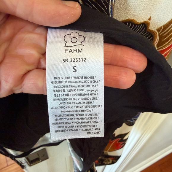 FARM Rio Maxi Floral Black Wrap Mini Dress Size Small - Picture 6 of 7